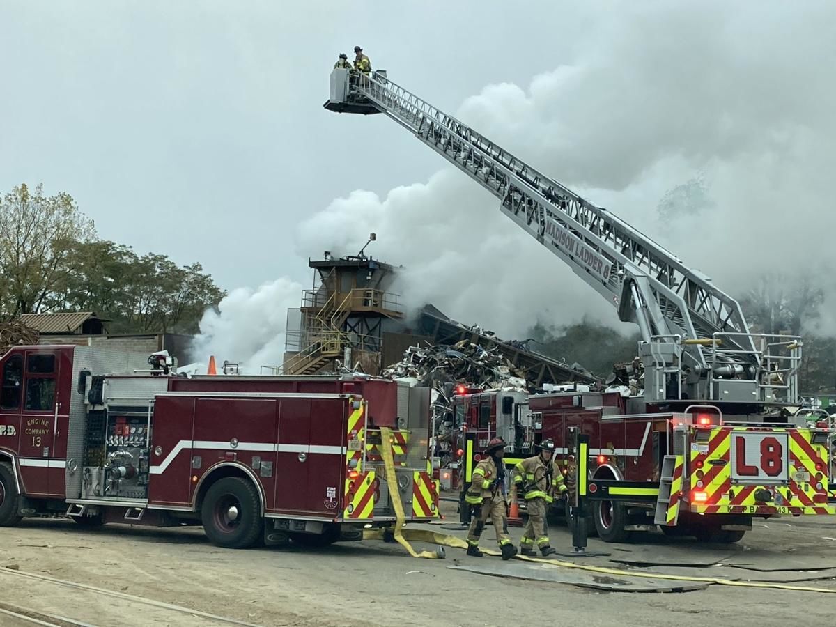 Spark ignited vapors in shredder at Far East Side recycling business, starting $30K fire
